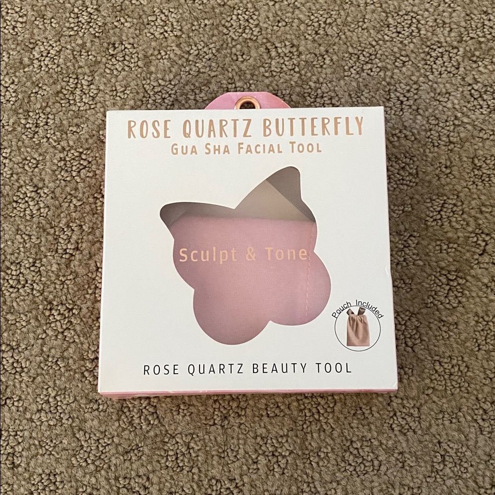 Rose Quartz Butterfly Gua Sha Facial Tool